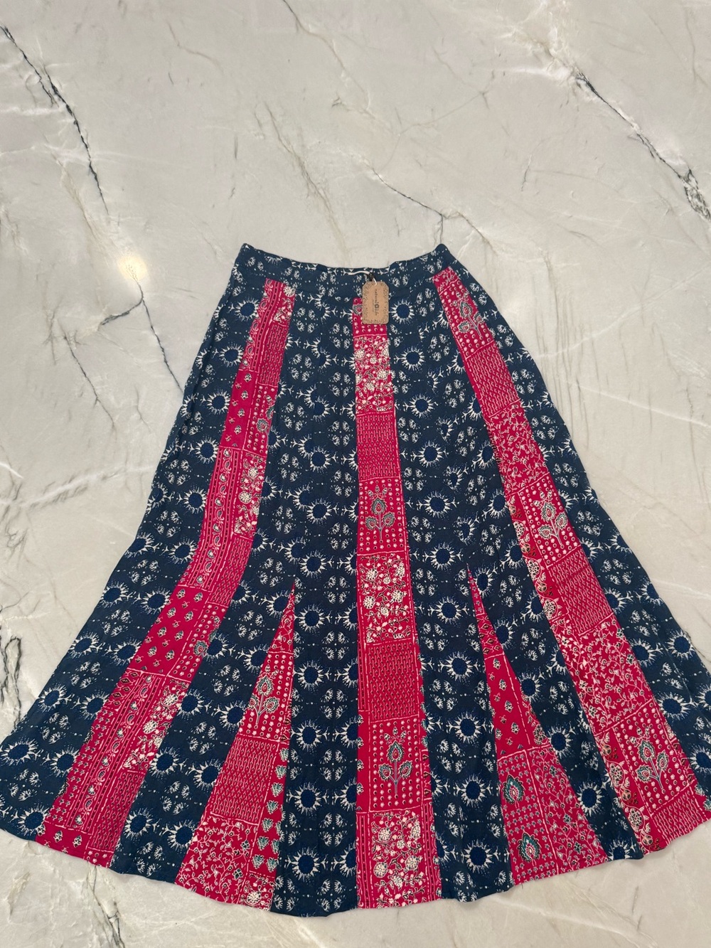Natural Life Women's Skirt Sz L Boho Peasant Cottagecore  NWT Patchwork Panel